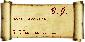 Bohl Jakobina névjegykártya